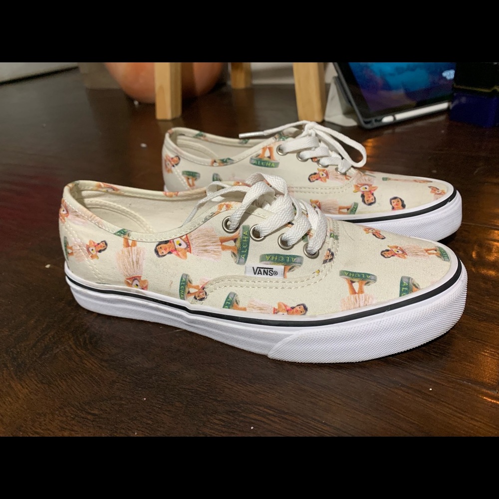 Cream hula girl vans